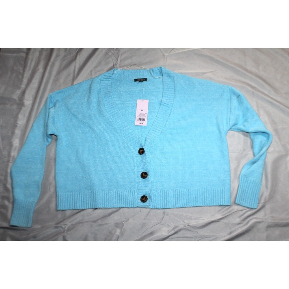 Women's Slouchy Button-Front Cardigan - Wild Fable Blue size XS